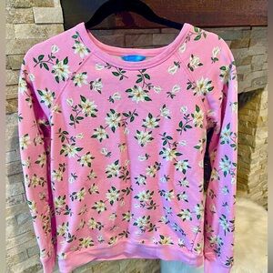 Draper James Pink and White Magnolia Sweatshirt